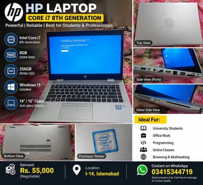 HP core i7 8th Generation Laptop