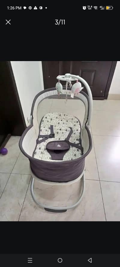 Baby cot brand new condition Mastela 6in1 Multi Function Bassinet grey