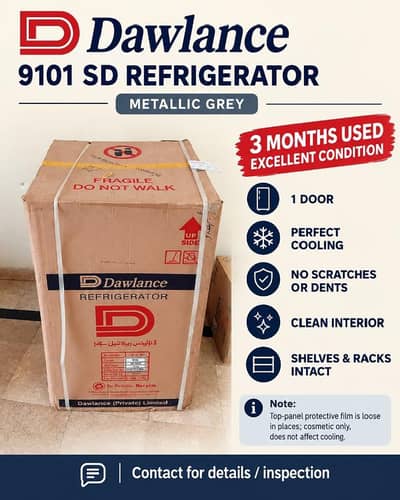 Dawlance 9101 SD Refrigerator – 3 Months Used, Excellent Condition