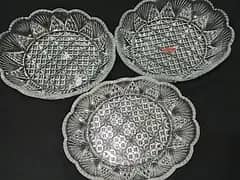 Crystal Glass Serving Bowls Set of 3 – Used