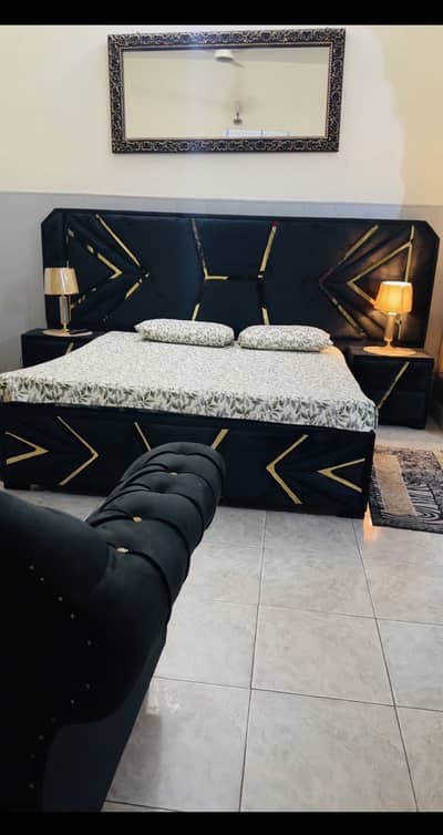 Bed and side tables for sale,slightly used