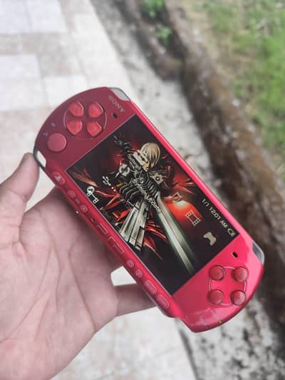Red Sony PSP 3000 64GB Jailbreak Ready for Gaming