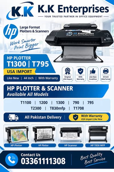 HP Plotter T830 MFP 36inch Printer & Scanner With Warranty USA Import