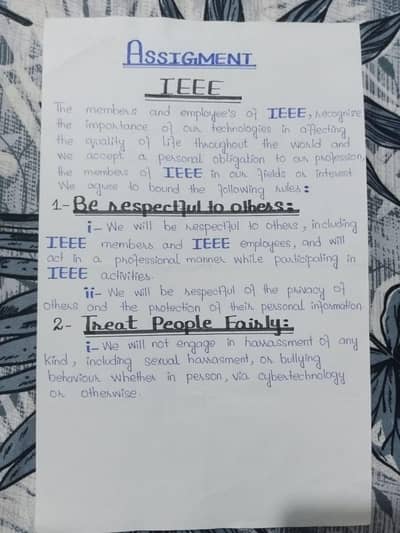 Handwritten Assignment Sample – IEEE Format