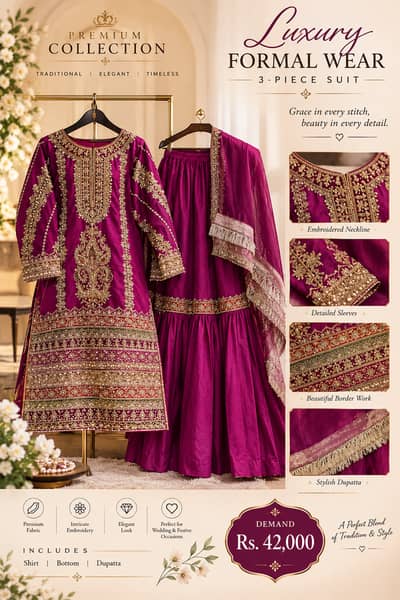 Heavy Formal Dress / Wedding Formal / Full Embroride/grara for sale