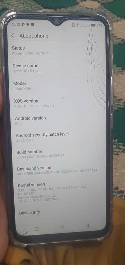 Infinix Hot 8 Whatsapp contact 03176349727