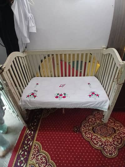 wooden baby cot