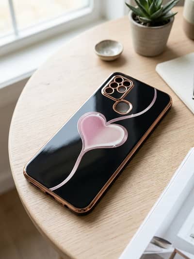 Brand New Infinix Hot 10 Premium Back Cover - Black & Rose Gold