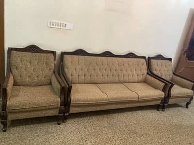 2 sets of 5 seater Wooden Sofa