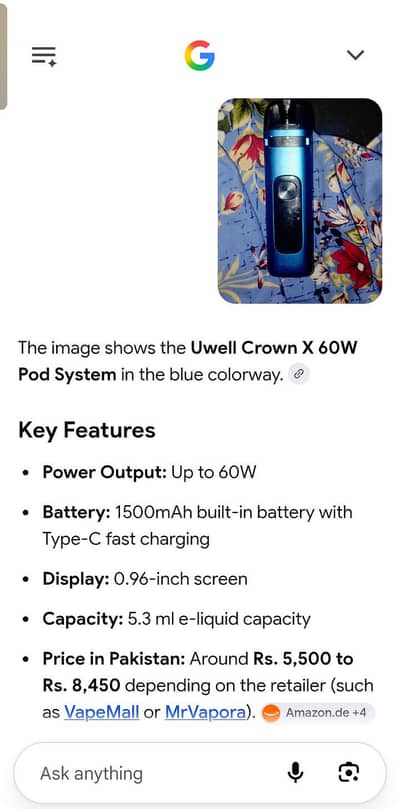 U well Crown X 60 w Pod system