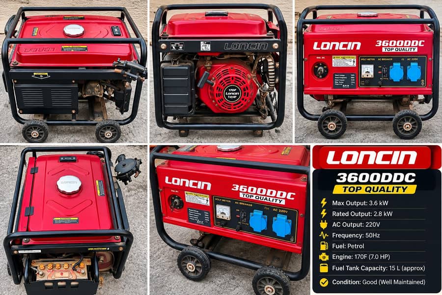 LONCIN GENERATOR 3600DDC 0