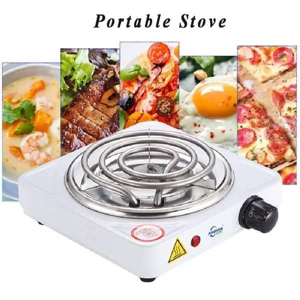 T  Electric Single Stove Burner for kitchen cooking low voltage, Hot Plate heat up in just 2 mins, Adjustable temperature stainless steel hot plate low voltage, Easy to clean, 1000W, Automatic