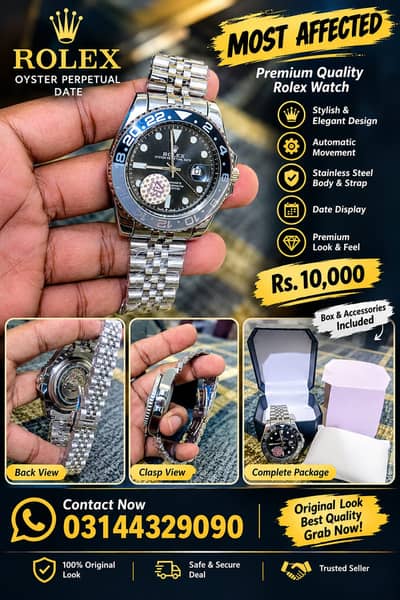 Premium Rolex Style Automatic Watch with Box -