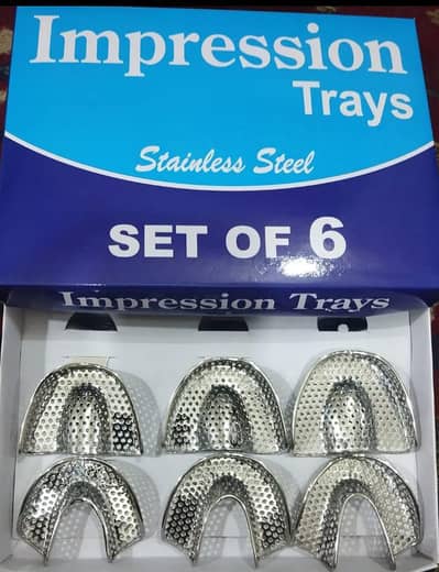 impression trays stainless steel set of 6 high quality