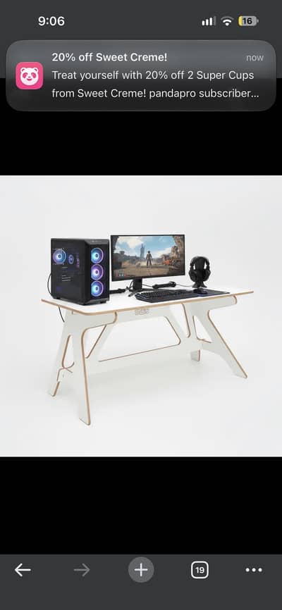Custom made Computer / Gaming XL Table – White