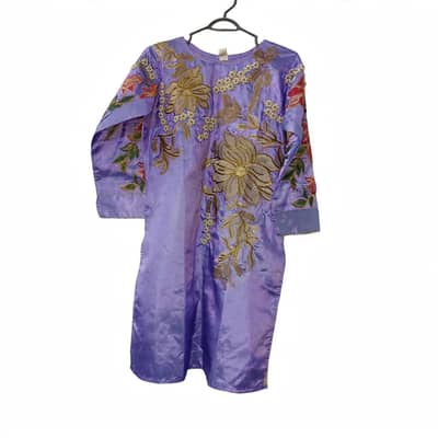 Lavender Shamoz Silk 2pc Embroidered - Small Size