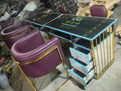 Barber chair/Cutting chair/ Shampoo unit/Trolly/Saloon Furniture.