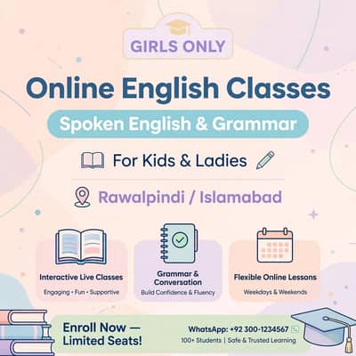 Girls Only - Online English Teacher in Rawalpindi / Islamabad