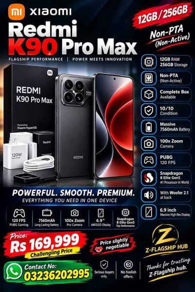 Xiaomi Redmi K90 Pro Max 12GB/256GB Non-PTA Full Box