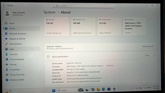 HP ProBook x360 435 G8 Ryzen 7 Pro  16GB RAM  Touchscreen