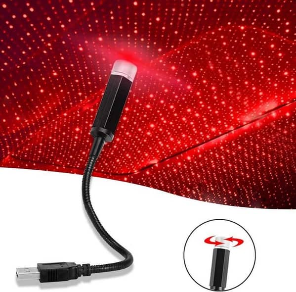 T  Car Roof Star Projector Light Mini LED Night Lights Interior Ambient Atmosphere with USB Plug Type-c Connector
