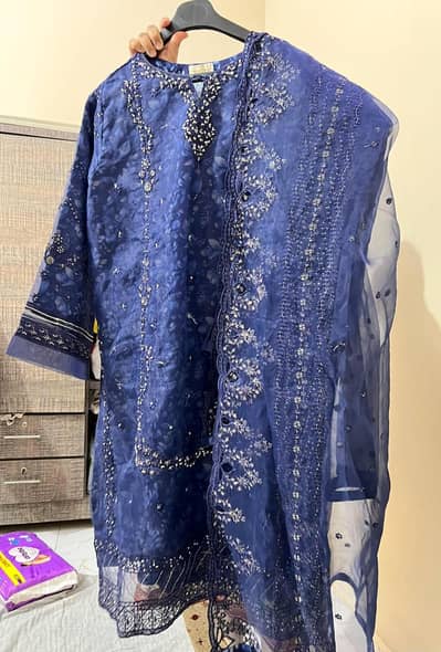 Organza Kurti with Dupata