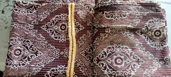 brown and selver curtains