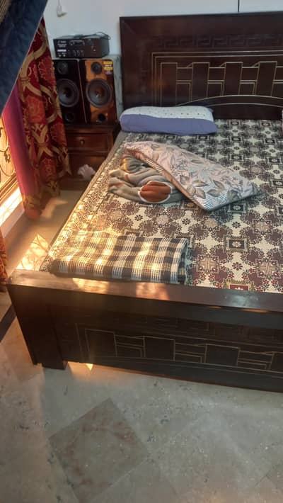 Wooden Bed with Mattress for Sale