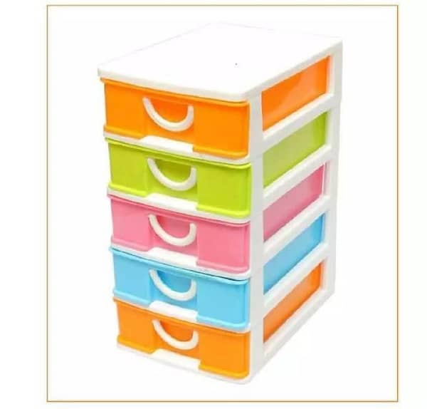 T  5 /4/3 Layers Multi Colour Mini Desktop Small Drawers Box For Store Makeup Jewelry, Other Things Kids Cupboard 3 layar 4 layar 5 layar