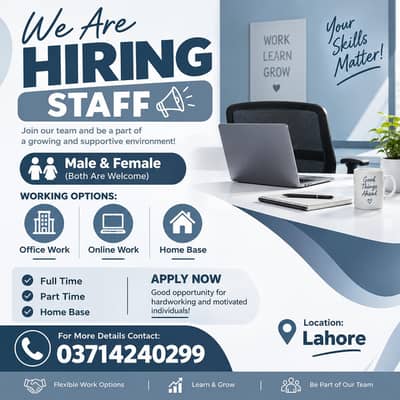 we are hiring for full time part time and home base