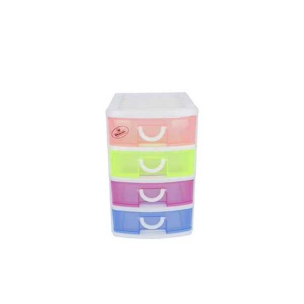 T  4 Layers Multi Colour Mini Desktop Small Drawers Box For Store Makeup Jewelry, Other Things Kids Cupboard 3 layar 4 layar 5 layar