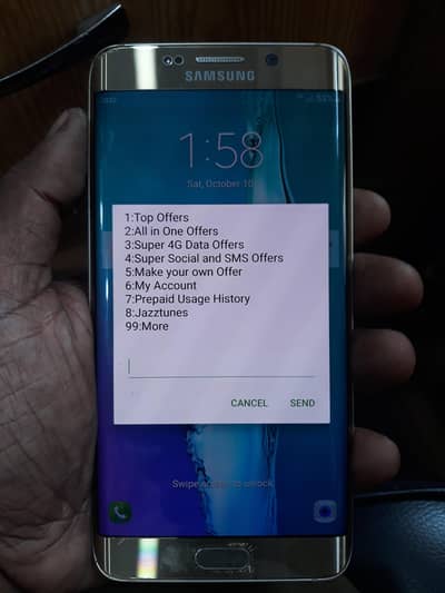 Samsung Mobile S6 Edge Plus  pta approve  touch change hoga 90% work n