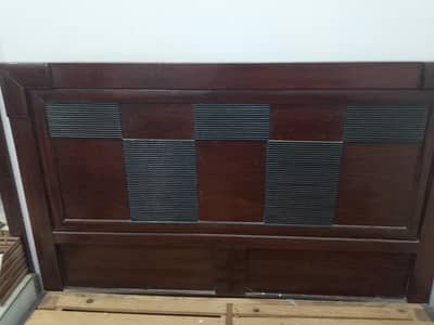 wooden double bed for sale_Dark brown colour,Used condition