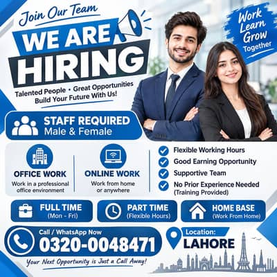 we are hiring for full time part time and home base