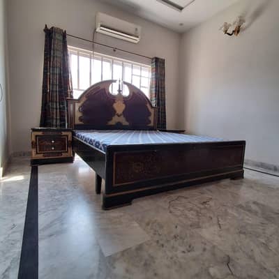 Vintage Wooden Bed Set with Dressing and Mattress