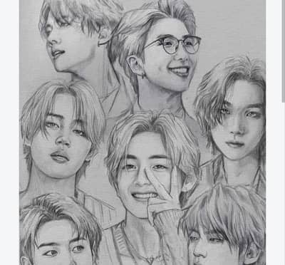 W. J FAMILY GROUP AND SOLO PIC,ANIMIES ART SKETCHERS