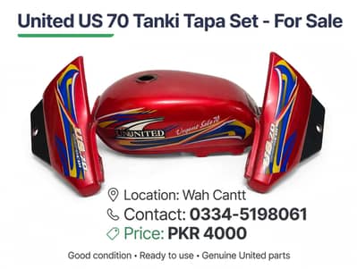 *United US 70 Tanki Tapa Set - Red - For Sale*