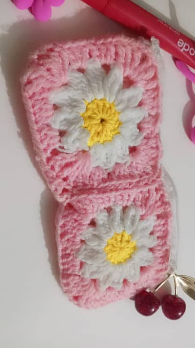 Crochet hand made pouch