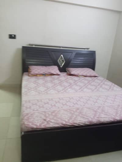 Used wooden bed with dressing table for sell
