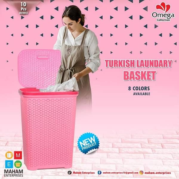 T   Large Turkish Laundry Basket With Lid
