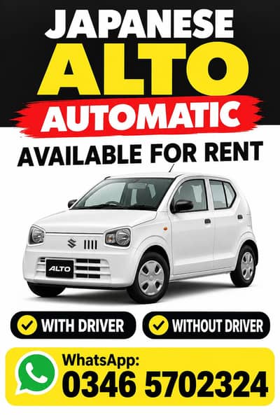 Japanese Alto Available for Rent