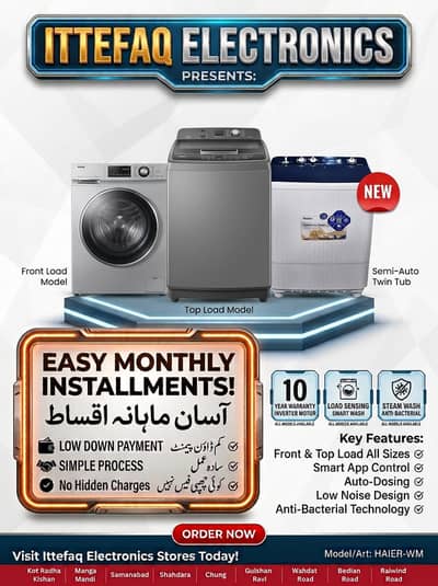 Haier  Washing Machine  Easy Installments in Lahore | All Models