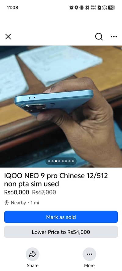Iqoo neo 9 pro 12 512 Aqoua r6