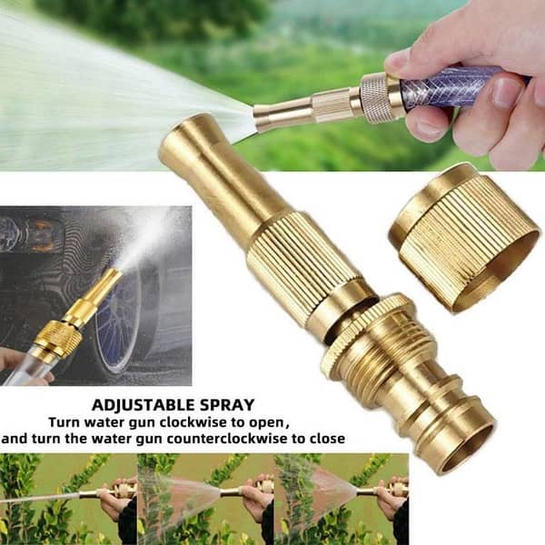 T  Water Nozzle Garden Spray Gu-n 4 Mode High Pressure  Direct Nozzle Booster Adjustable Hose Nozzle Garden Brass Spray Nozzle Hose Nozzle Spray Adapter