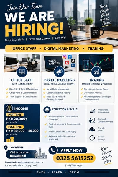 Needed Person Male And Female Staff For Office Work