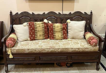 Up for Grab! Classic carved pure Shisham wood sofa set