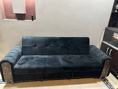 Black sofa cum bed from molty foam