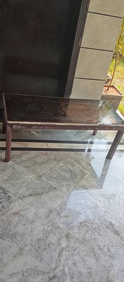 Center table with glass top