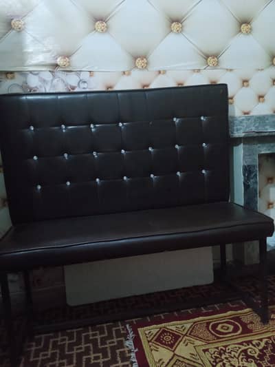 Black leather sofa bench with stylish design