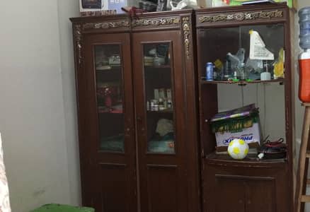 door wooden crockery showcase almari sheesham wood